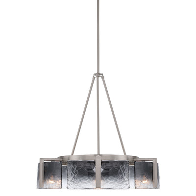 Aenon 6-light Chandelier in Pewter with Smokey Water Glass - - Golden Lighting