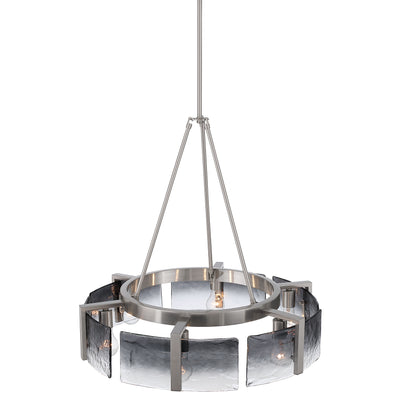 Aenon 6-light Chandelier in Pewter with Smokey Water Glass - - Golden Lighting