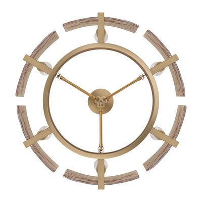 Aenon 6-light Semi-Flush Mount in Brushed Champagne Brass with Amber Water Glass - - Golden Lighting
