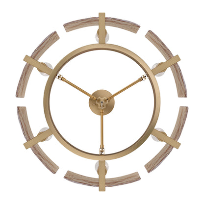 Aenon 6-light Semi-Flush Mount in Brushed Champagne Brass with Amber Water Glass - - Golden Lighting