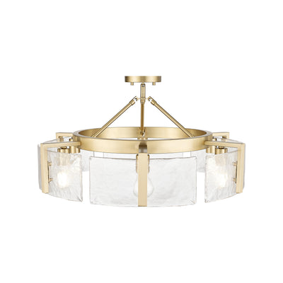 Aenon 6-light Semi-Flush Mount in Brushed Champagne Brass - - Golden Lighting