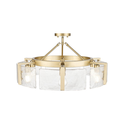 Aenon 6-light Semi-Flush Mount in Brushed Champagne Brass - - Golden Lighting