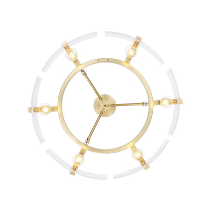 Aenon 6-light Semi-Flush Mount in Brushed Champagne Brass - - Golden Lighting