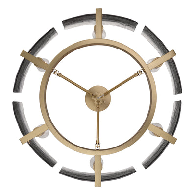 Aenon 6-light Semi-Flush Mount in Brushed Champagne Brass with Smokey Water Glass - - Golden Lighting