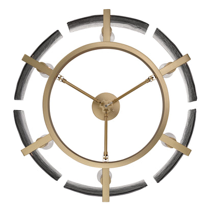 Aenon 6-light Semi-Flush Mount in Brushed Champagne Brass with Smokey Water Glass - - Golden Lighting
