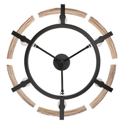 Aenon 6-light Semi-Flush Mount in Matte Black with Amber Water Glass - - Golden Lighting