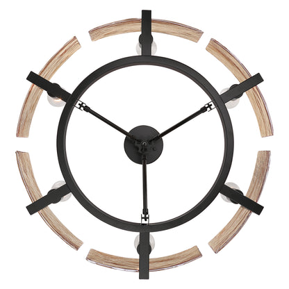 Aenon 6-light Semi-Flush Mount in Matte Black with Amber Water Glass - - Golden Lighting