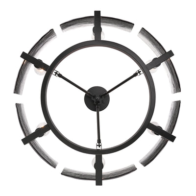 Aenon 6-light Semi-Flush Mount in Matte Black with Smokey Water Glass - - Golden Lighting