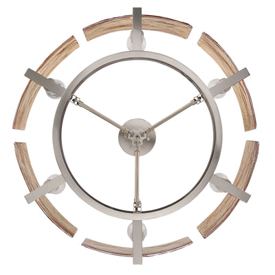 Aenon 6-light Semi-Flush Mount in Pewter with Amber Water Glass - - Golden Lighting