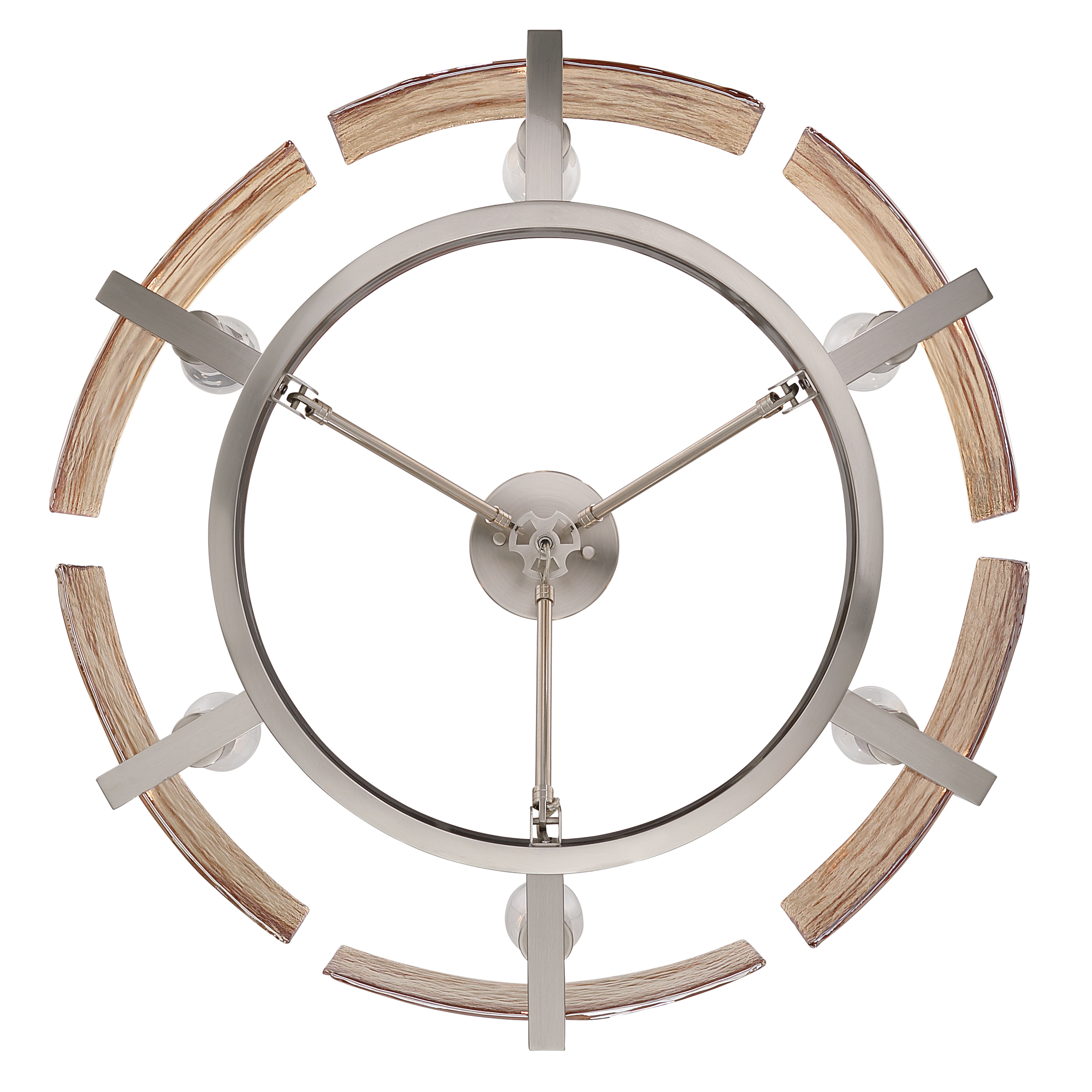 Aenon 6-light Semi-Flush Mount in Pewter with Amber Water Glass - - Golden Lighting