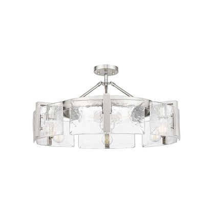 Aenon 6-light Semi-Flush Mount in Pewter - - Golden Lighting