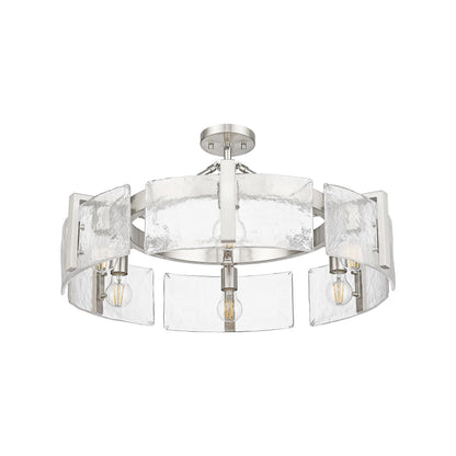 Aenon 6-light Semi-Flush Mount in Pewter - - Golden Lighting