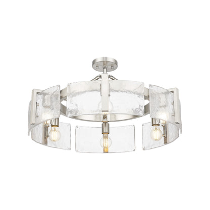 Aenon 6-light Semi-Flush Mount in Pewter - - Golden Lighting