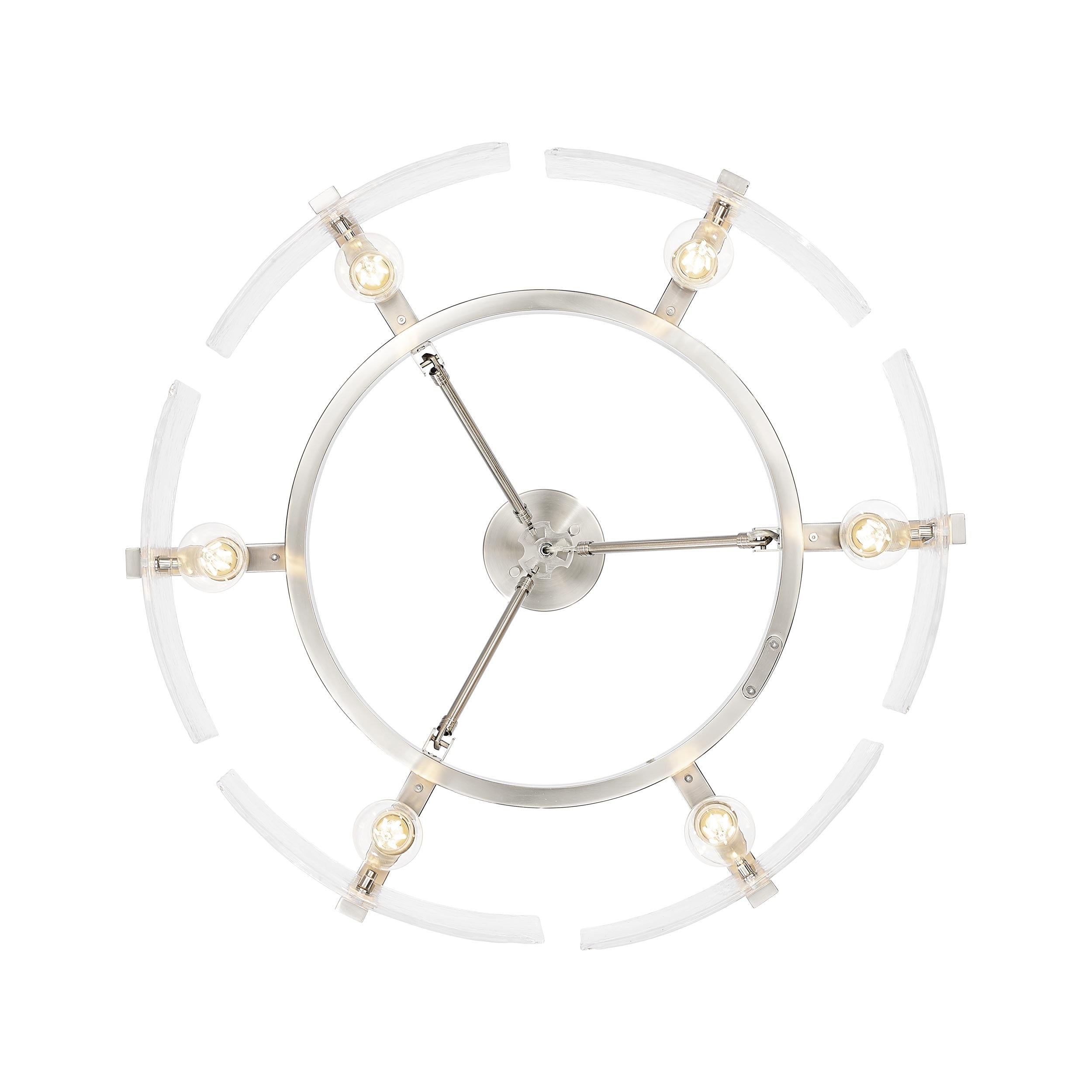 Aenon 6-light Semi-Flush Mount in Pewter - - Golden Lighting