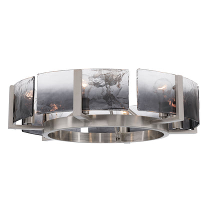 Aenon 6-light Semi-Flush Mount in Pewter with Smokey Water Glass - - Golden Lighting