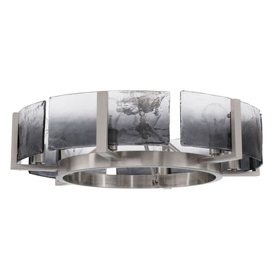 Aenon 6-light Semi-Flush Mount in Pewter with Smokey Water Glass - - Golden Lighting
