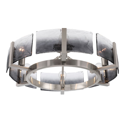 Aenon 6-light Semi-Flush Mount in Pewter with Smokey Water Glass - - Golden Lighting