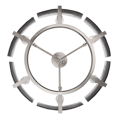 Aenon 6-light Semi-Flush Mount in Pewter with Smokey Water Glass - - Golden Lighting