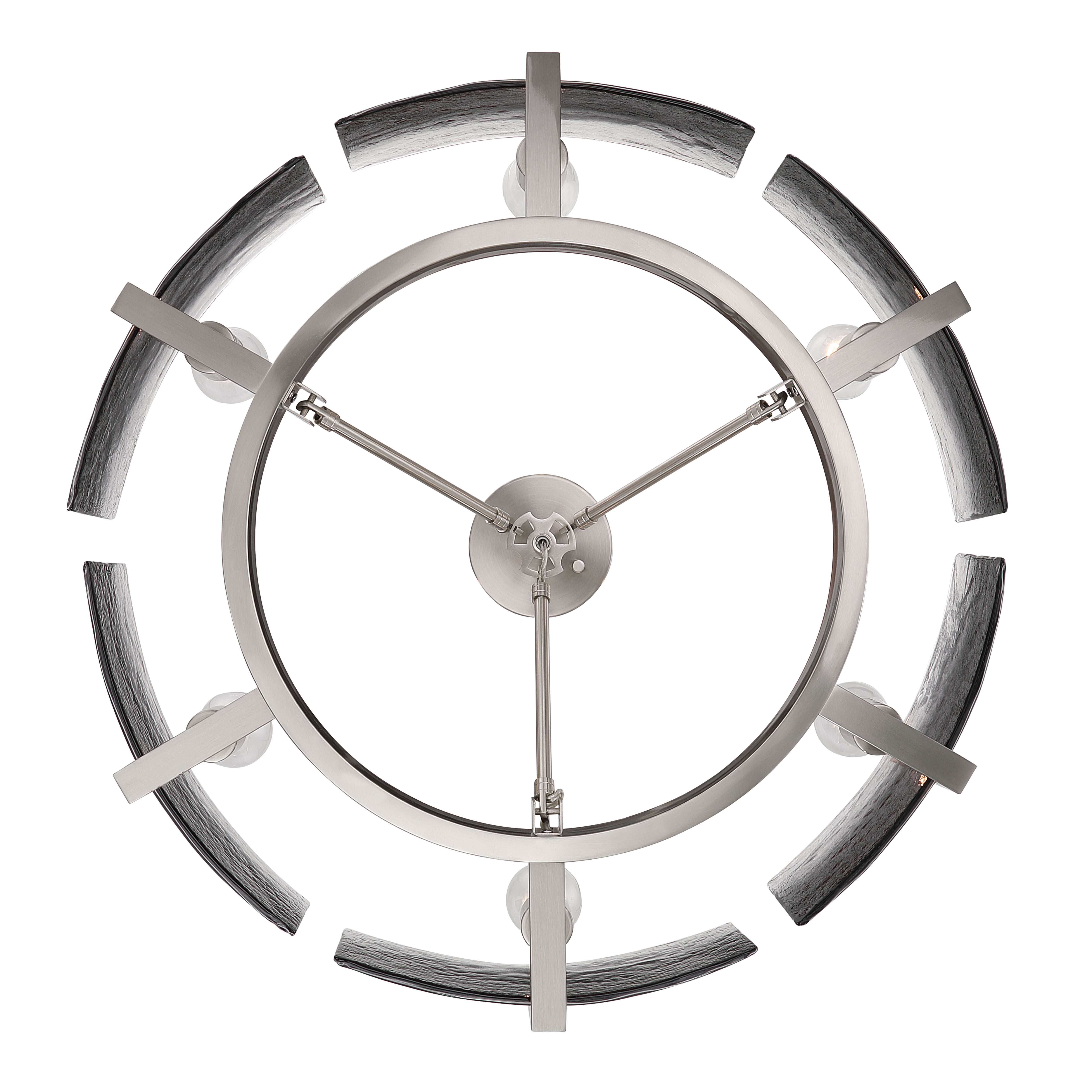 Aenon 6-light Semi-Flush Mount in Pewter with Smokey Water Glass - - Golden Lighting