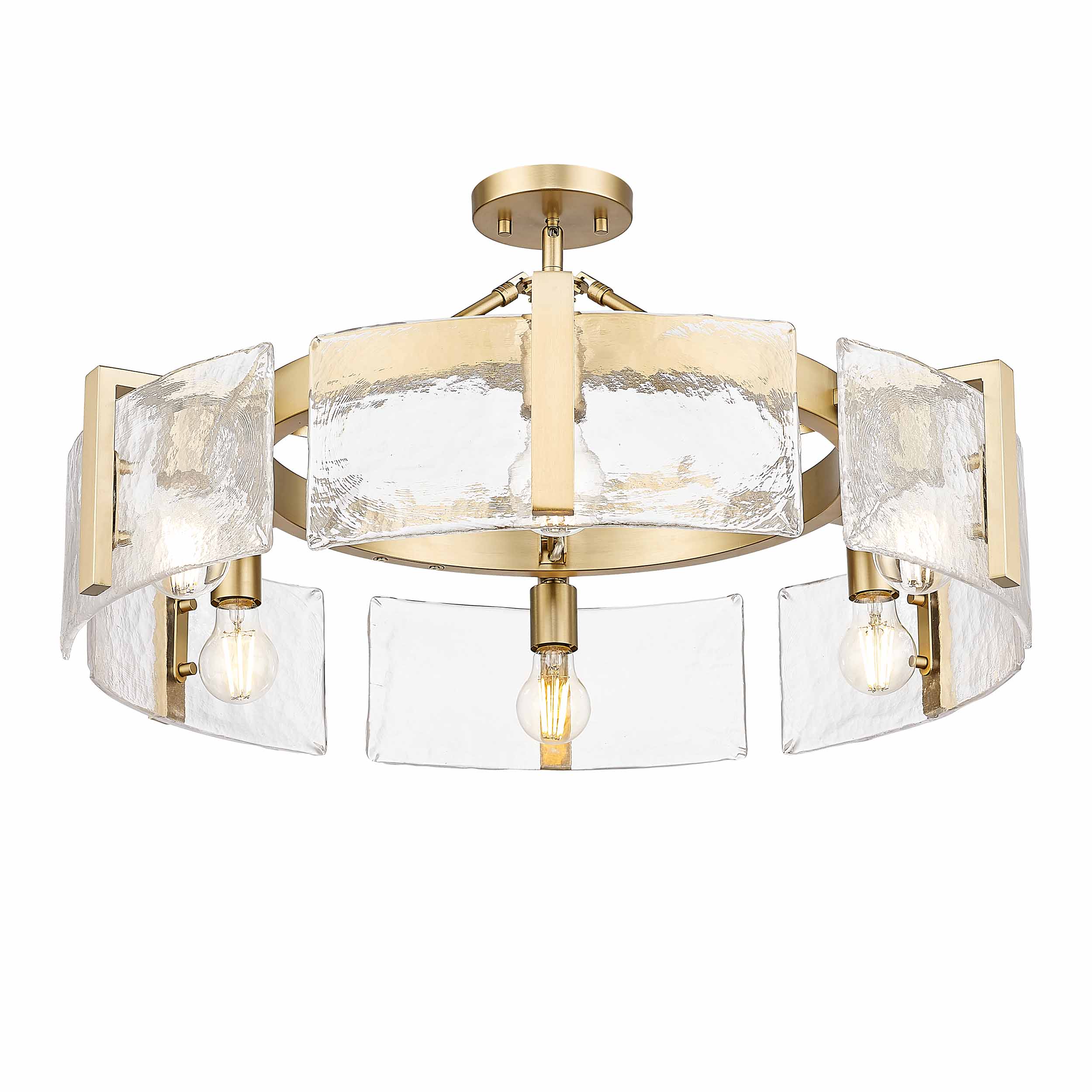 Aenon 6-light Semi-Flush Mount in Brushed Champagne Brass - Default Title - Golden Lighting