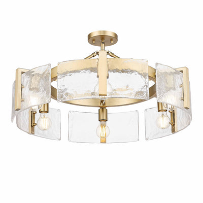 Aenon 6-light Semi-Flush Mount in Brushed Champagne Brass - Default Title - Golden Lighting