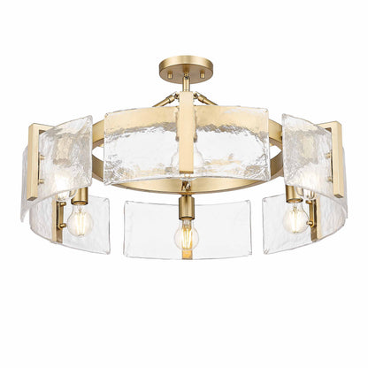 Aenon 6-light Semi-Flush Mount in Brushed Champagne Brass - Default Title - Golden Lighting
