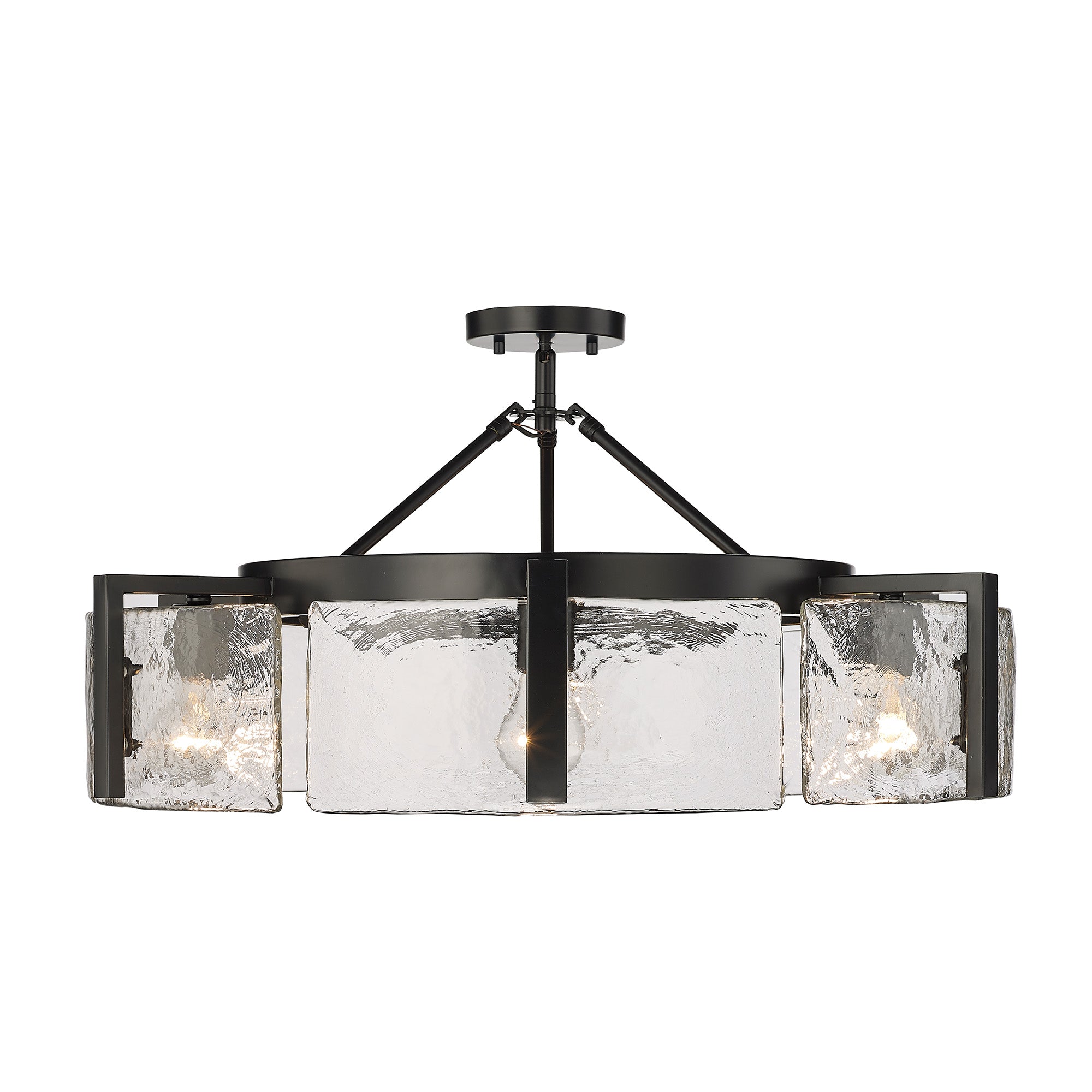 Aenon 6-light Semi-Flush Mount in Matte Black - - Golden Lighting