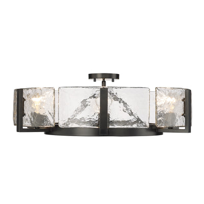 Aenon 6-light Semi-Flush Mount in Matte Black - - Golden Lighting