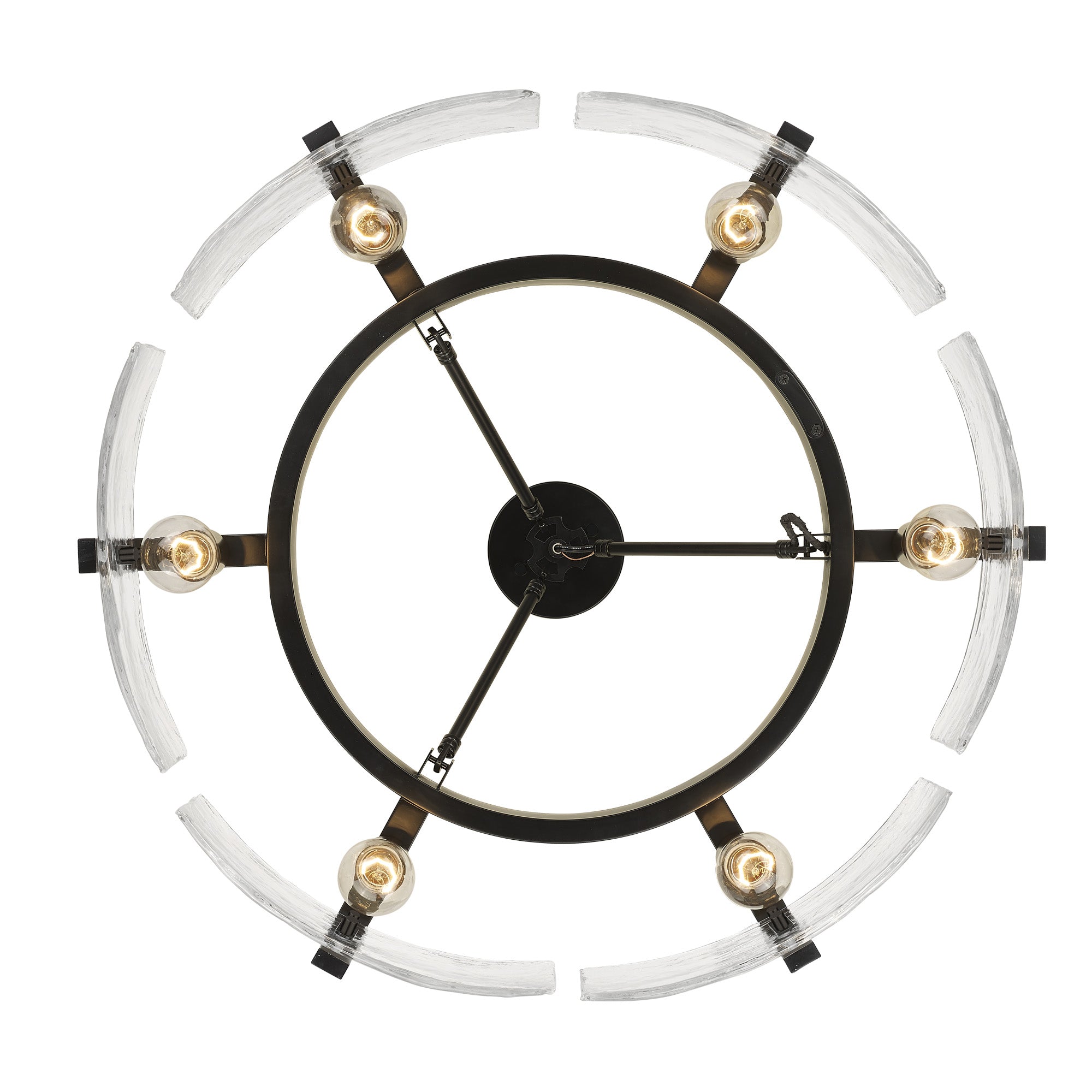 Aenon 6-light Semi-Flush Mount in Matte Black - - Golden Lighting