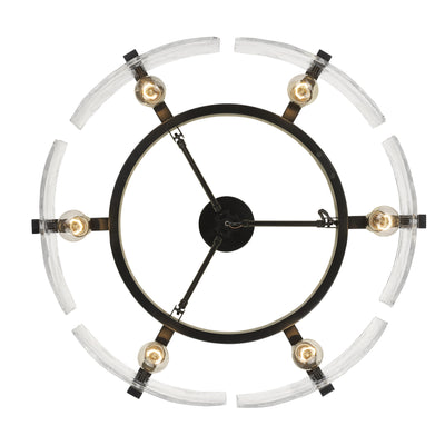 Aenon 6-light Semi-Flush Mount in Matte Black - - Golden Lighting