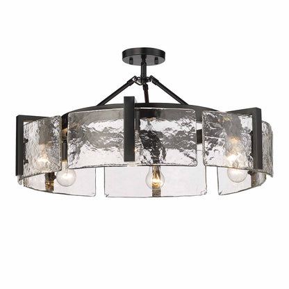 Yep by Golden Lighting Aenon 6-light Semi-Flush Mount in Matte Black
