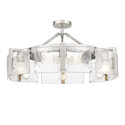 Yep by Golden Lighting Aenon 6-light Semi-Flush Mount in Pewter