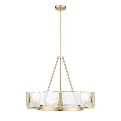 Aenon 6-Light Chandelier in Brushed Champagne Bronze with Hammered Water Glass - - Golden Lighting