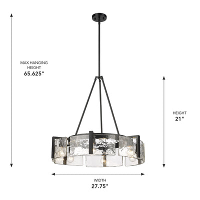 Aenon 6-light Chandelier in Matte Black - - Golden Lighting