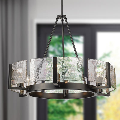 Aenon 6-light Chandelier in Matte Black - - Golden Lighting