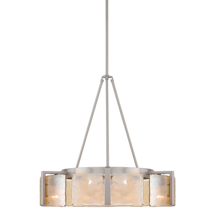 Yep by Golden Lighting Aenon 6-light Chandelier in Pewter with Amber Water Glass