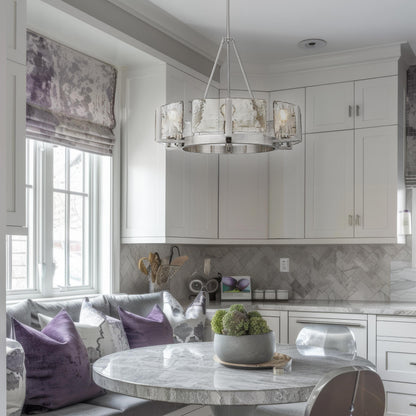 Aenon 6-light Chandelier in Pewter - - Golden Lighting