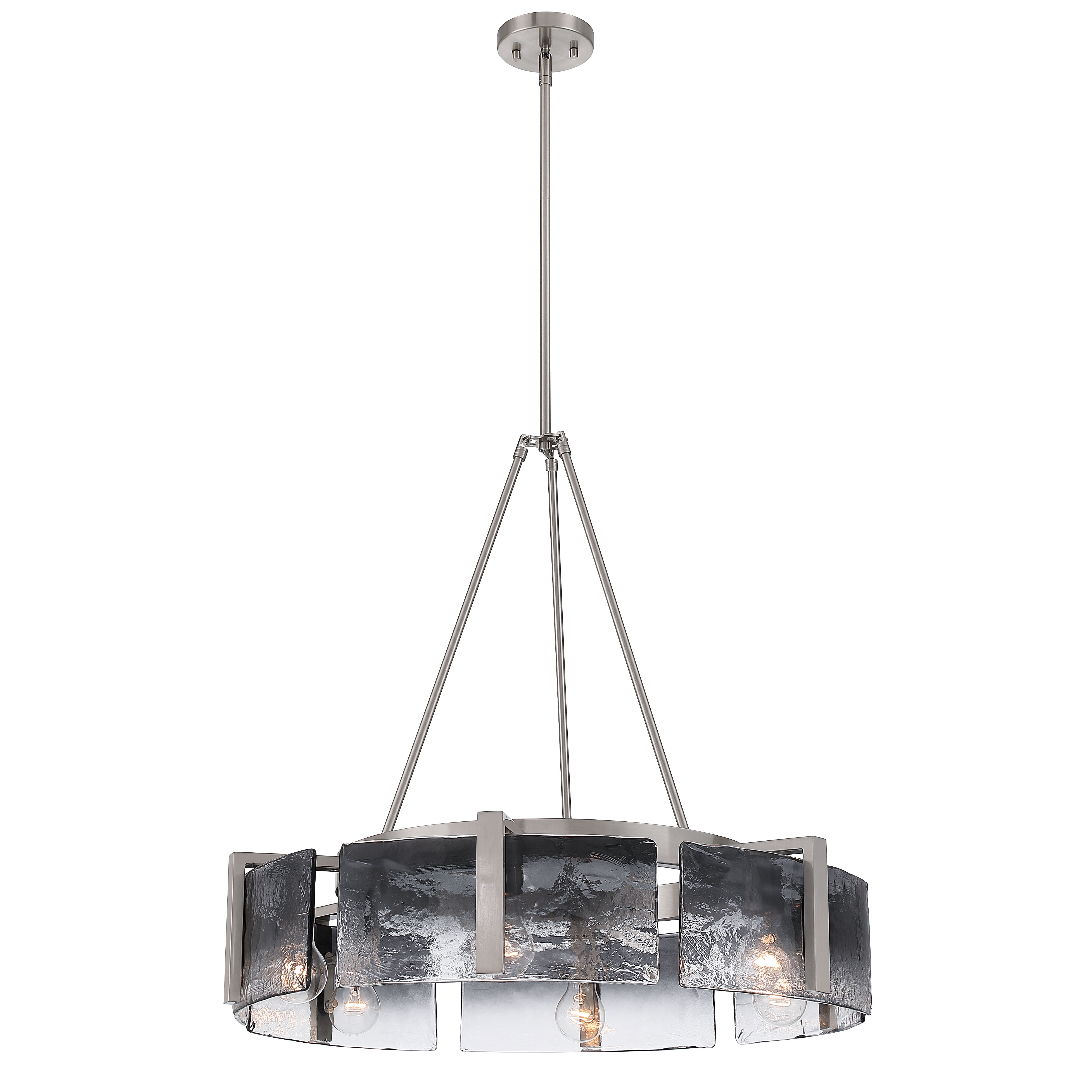 Yep by Golden Lighting Aenon 6-light Chandelier in Pewter with Smokey Water Glass