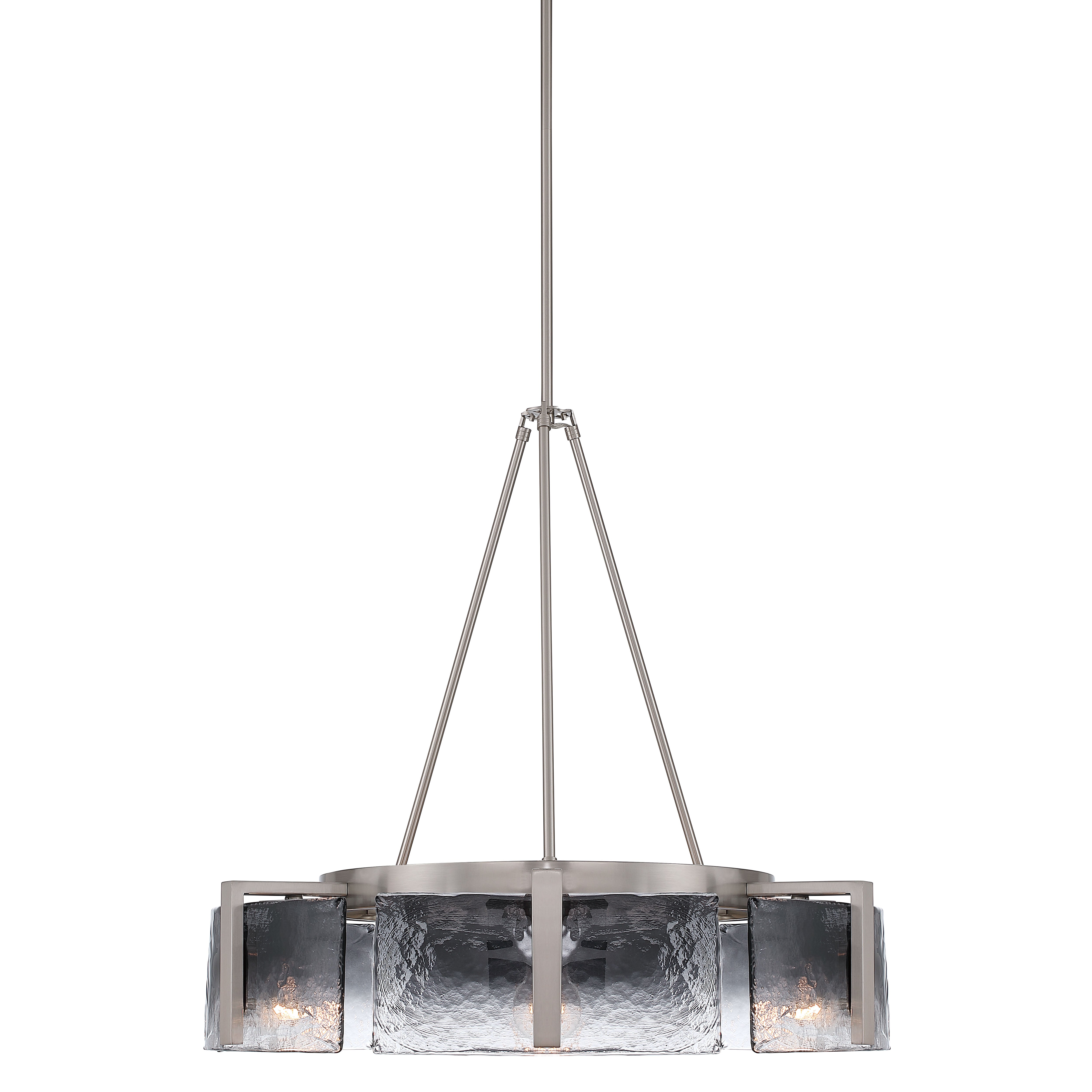 Yep by Golden Lighting Aenon 6-light Chandelier in Pewter with Smokey Water Glass