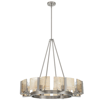 Aenon 8-Light Chandelier in Pewter with Amber Water Glass - - Golden Lighting