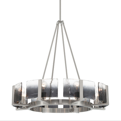 Aenon 8-Light Chandelier in Pewter with Smokey Water Glass - - Golden Lighting