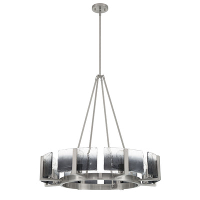 Aenon 8-Light Chandelier in Pewter with Smokey Water Glass - - Golden Lighting