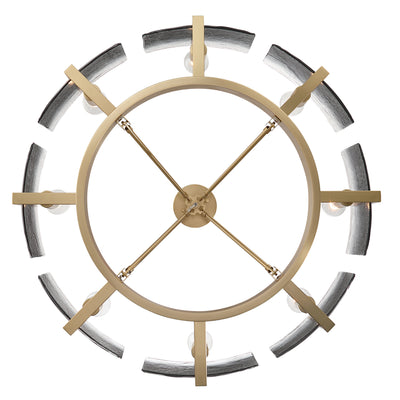 Aenon 8-Light Semi-Flush Mount in Brushed Champagne Brass with Smokey Water Glass - - Golden Lighting