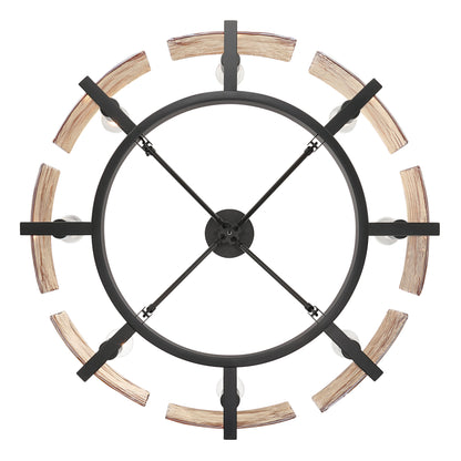 Aenon 8-Light Semi-Flush Mount in Matte Black with Amber Water Glass - - Golden Lighting