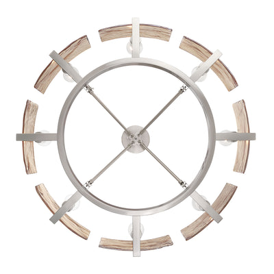 Aenon 8-Light Semi-Flush Mount in Pewter with Amber Water Glass - - Golden Lighting