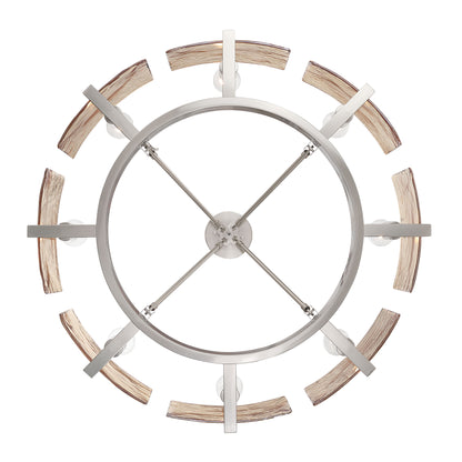 Aenon 8-Light Semi-Flush Mount in Pewter with Amber Water Glass - - Golden Lighting