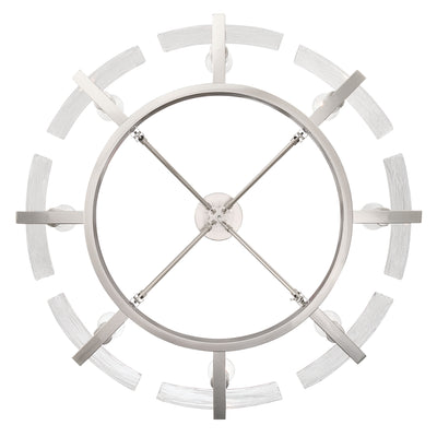Aenon 8-Light Semi-Flush Mount in Pewter with Hammered Water Glass - - Golden Lighting