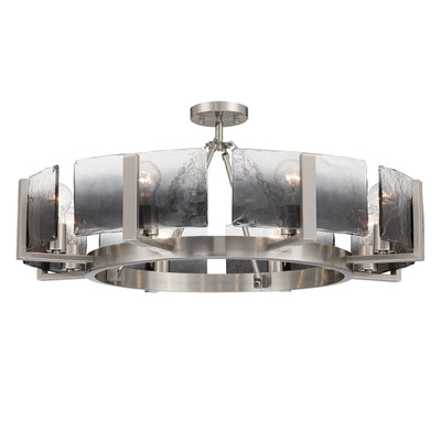 Aenon 8-Light Semi-Flush Mount in Pewter with Smokey Water Glass - - Golden Lighting