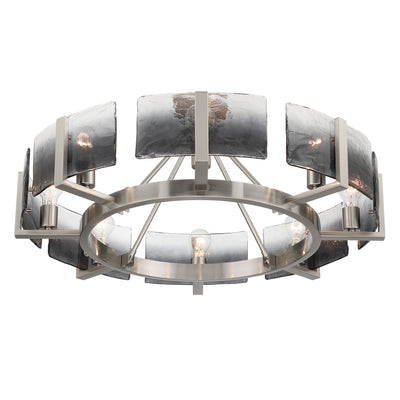 Aenon 8-Light Semi-Flush Mount in Pewter with Smokey Water Glass - - Golden Lighting