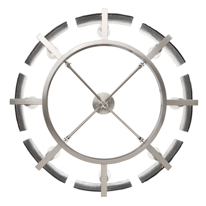 Aenon 8-Light Semi-Flush Mount in Pewter with Smokey Water Glass - - Golden Lighting